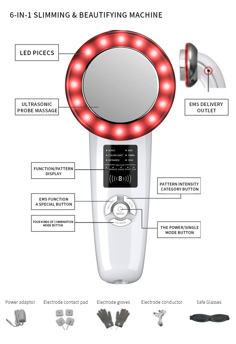 6-in-1 Ultrasonic Slimming Instrument - Glam Glow Haven